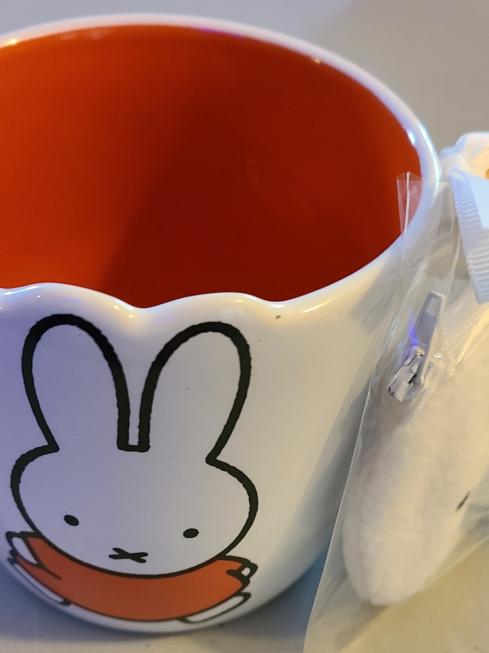 Miffy White Mug with Bright Orange Interior and Bunny Graphic